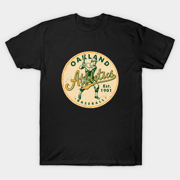 Retro Oakland A's by Buck Tee Originals T-Shirt by Buck Tee